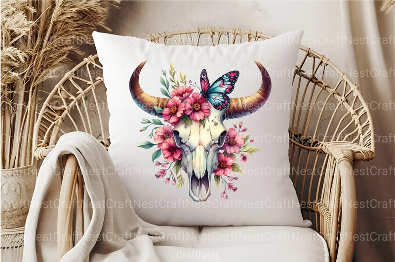 Bull Skull with Horns Clipart Bundle 78 - CraftNest - Digital Crafting and Art