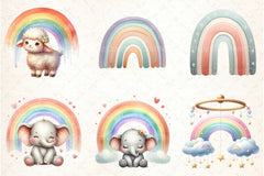 Baby Rainbow Boho Art Clipart Bundle - CraftNest - Digital Crafting and Art