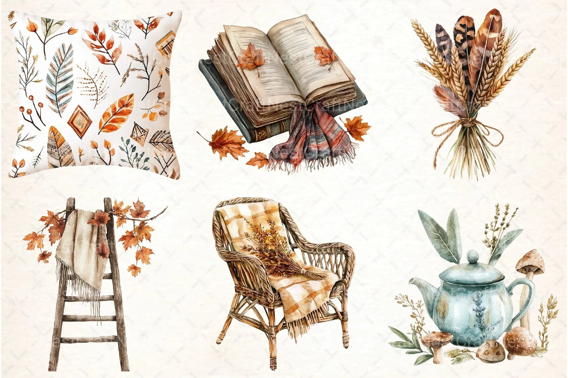 Boho Autumn Clipart Bundle 19 - CraftNest - Digital Crafting and Art