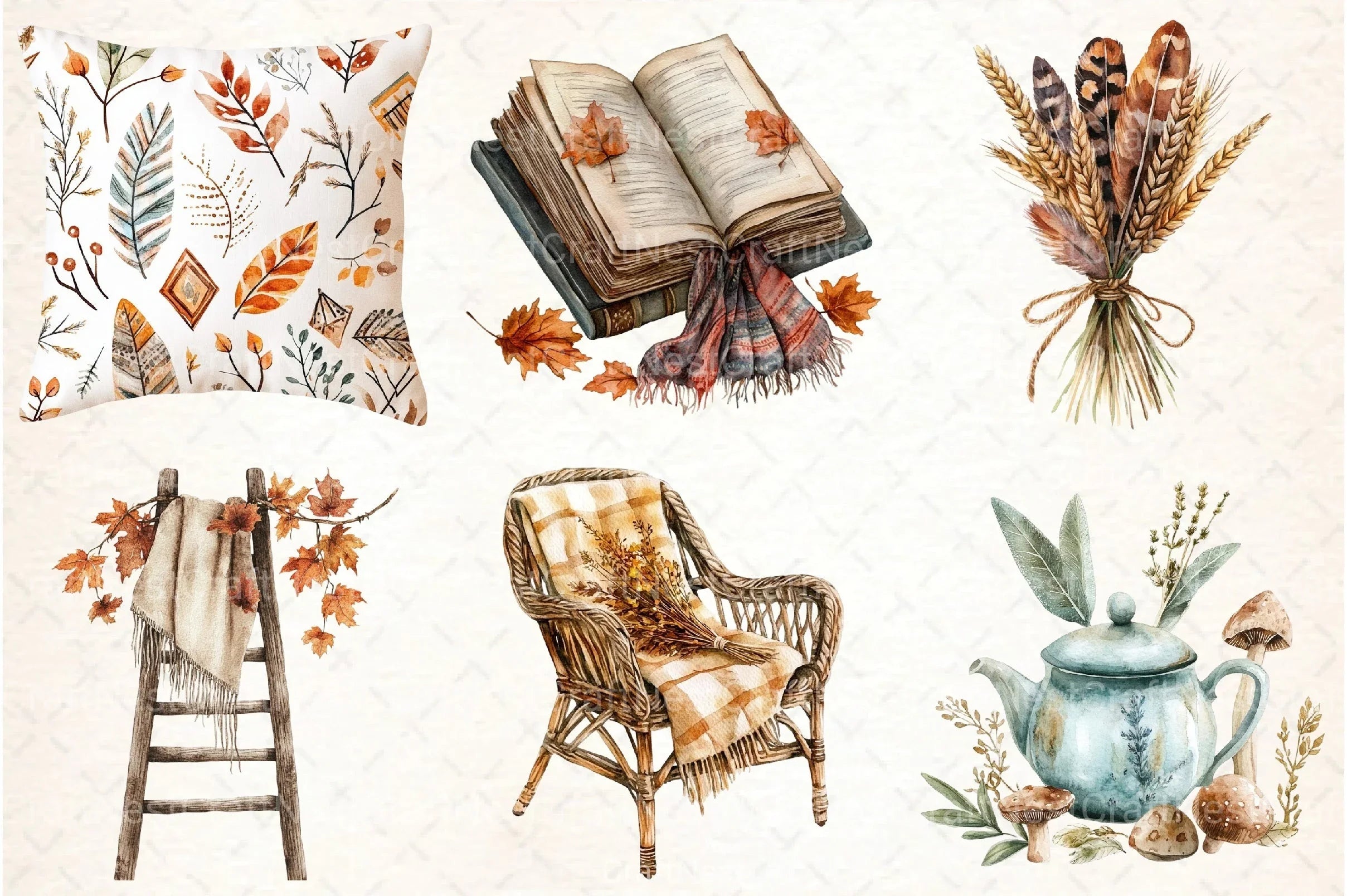 Boho Autumn Clipart Bundle 19 - CraftNest - Digital Crafting and Art
