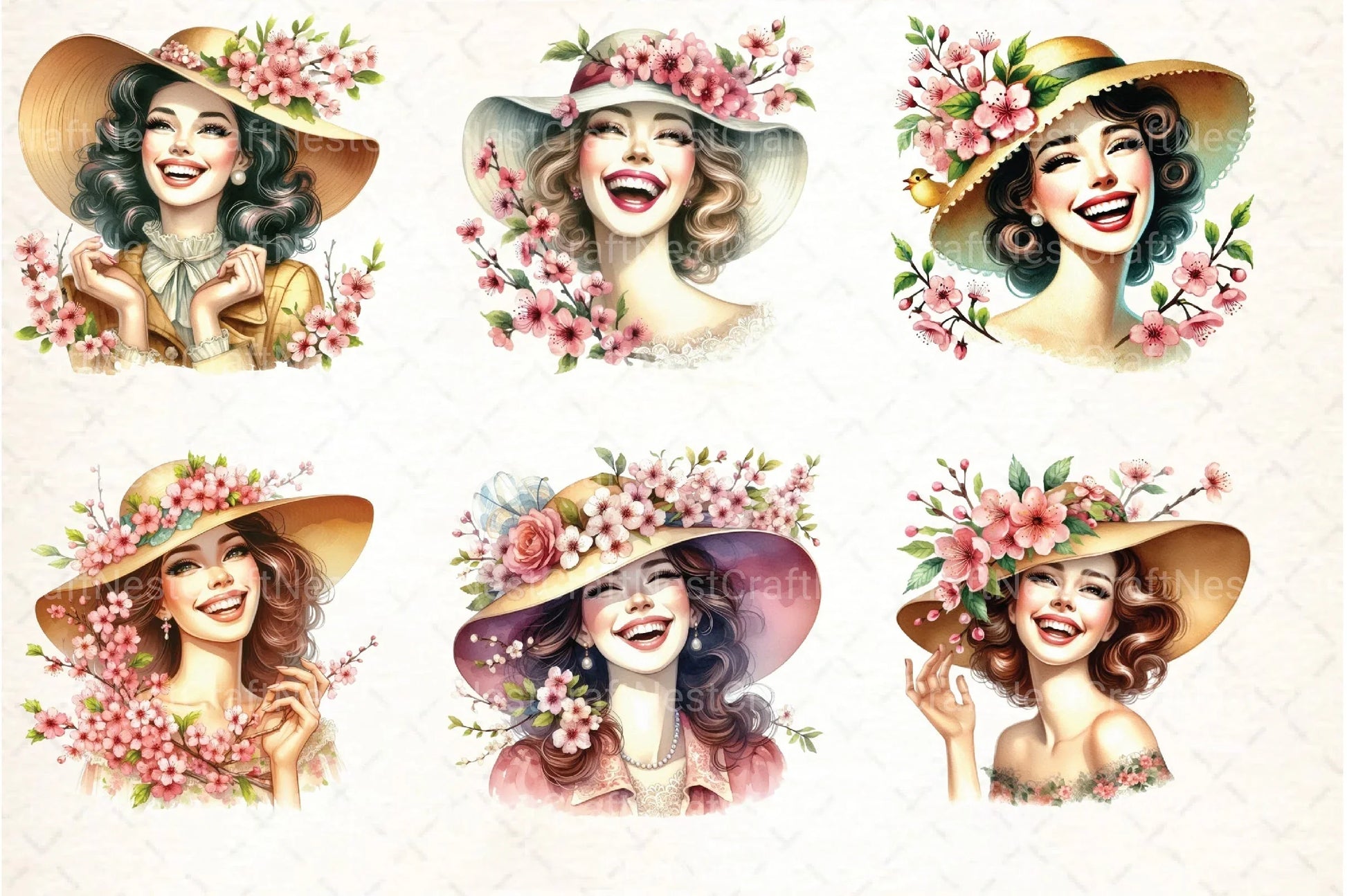 Spring Pin-Up Girl Clipart Bundle 82 - CraftNest - Digital Crafting and Art