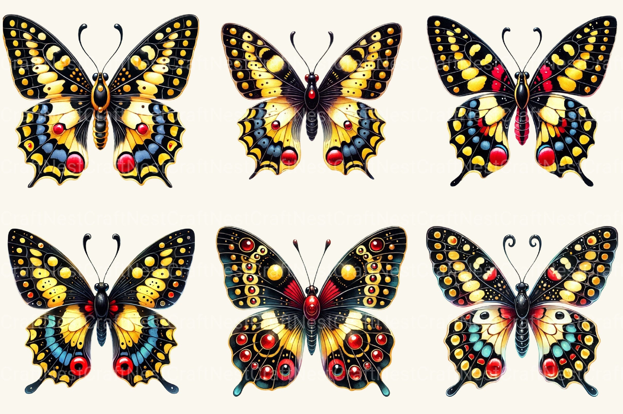 Black History Month Butterfly Clipart Bundle