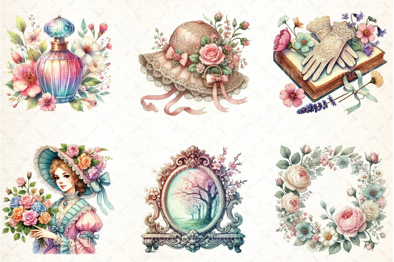 Beautiful Victorian Spring Clipart Bundle 99 - CraftNest - Digital Crafting and Art
