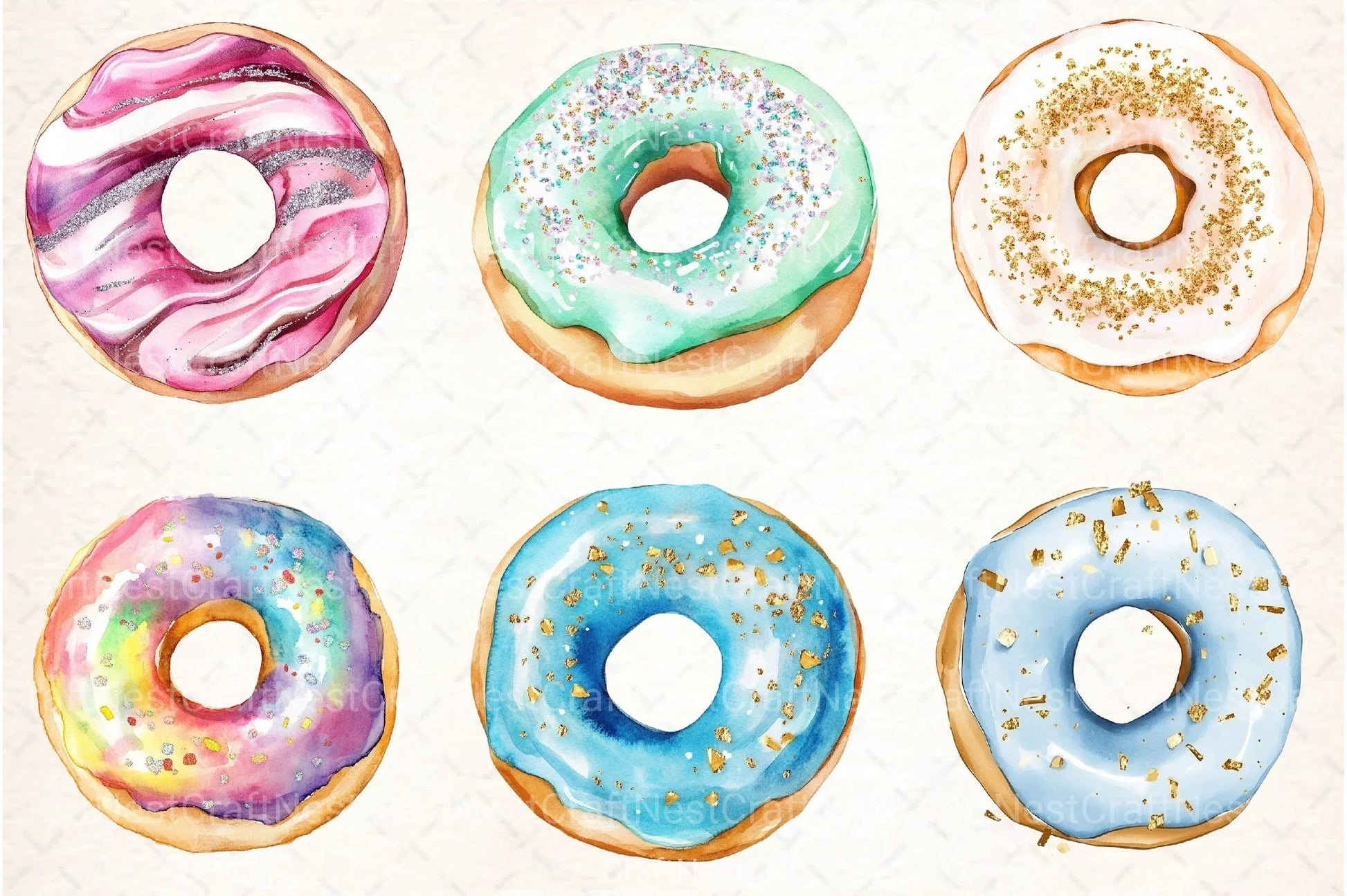 Glitter Donuts Clipart Bundle - CraftNest - Digital Crafting and Art