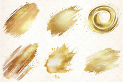 Gold Glitter Paint Elements Clipart Bundle - CraftNest - Digital Crafting and Art