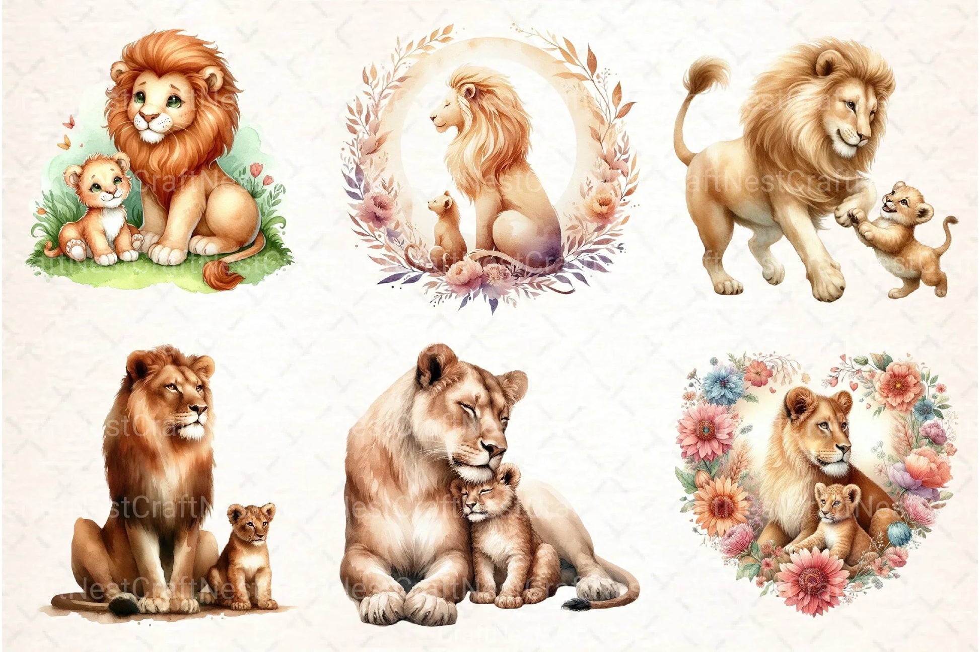 Lion Mother's Day Clipart Bundle - CraftNest - Digital Crafting and Art