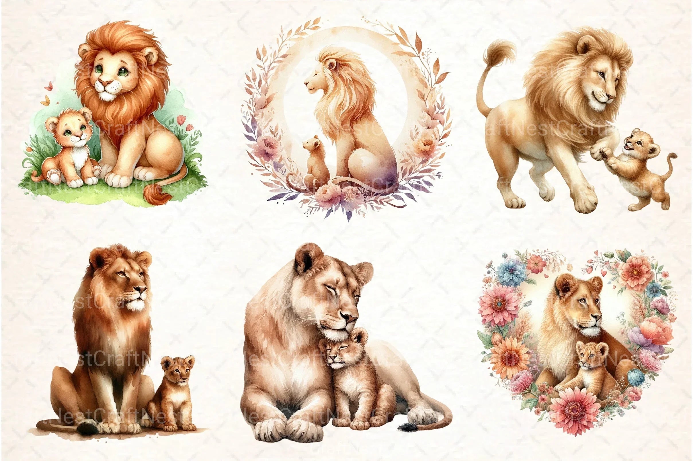 Lion Mother's Day Clipart Bundle - CraftNest - Digital Crafting and Art