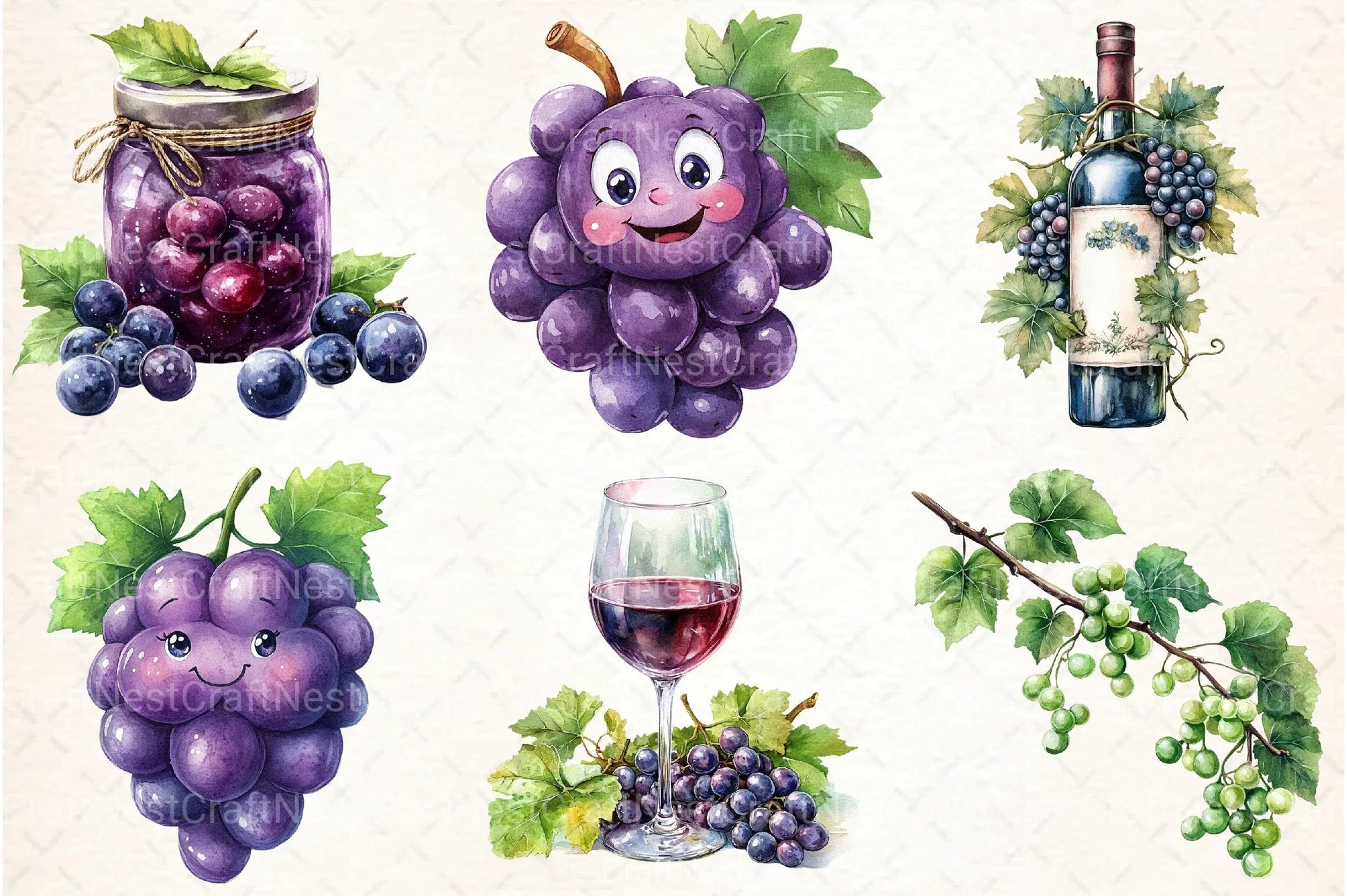 Grape Clipart Bundle 8 - CraftNest - Digital Crafting and Art
