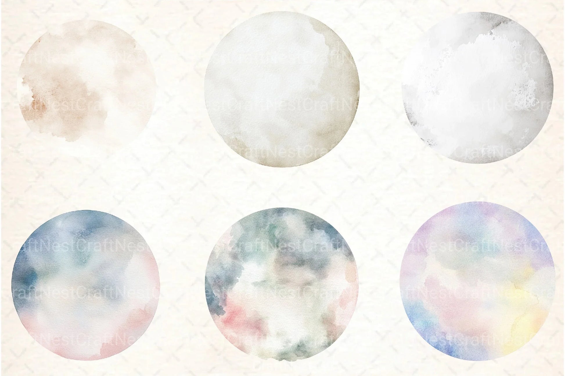 White Circles Clipart Bundle - CraftNest - Digital Crafting and Art