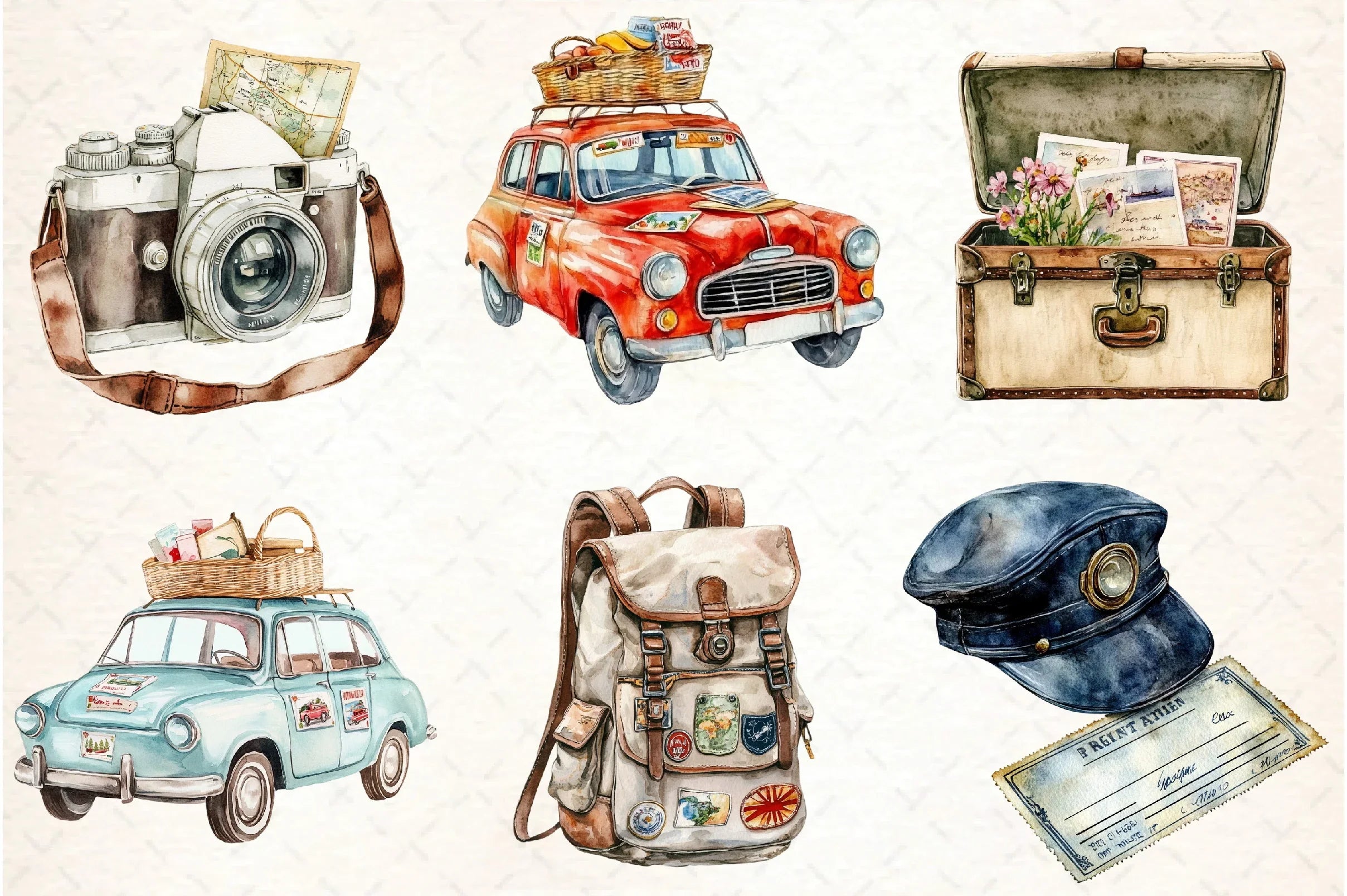 Retro Travel Clipart Bundle - CraftNest - Digital Crafting and Art