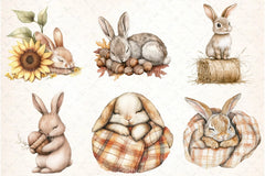 Cute Autumn Bunny Clipart Bundle 77 - CraftNest - Digital Crafting and Art