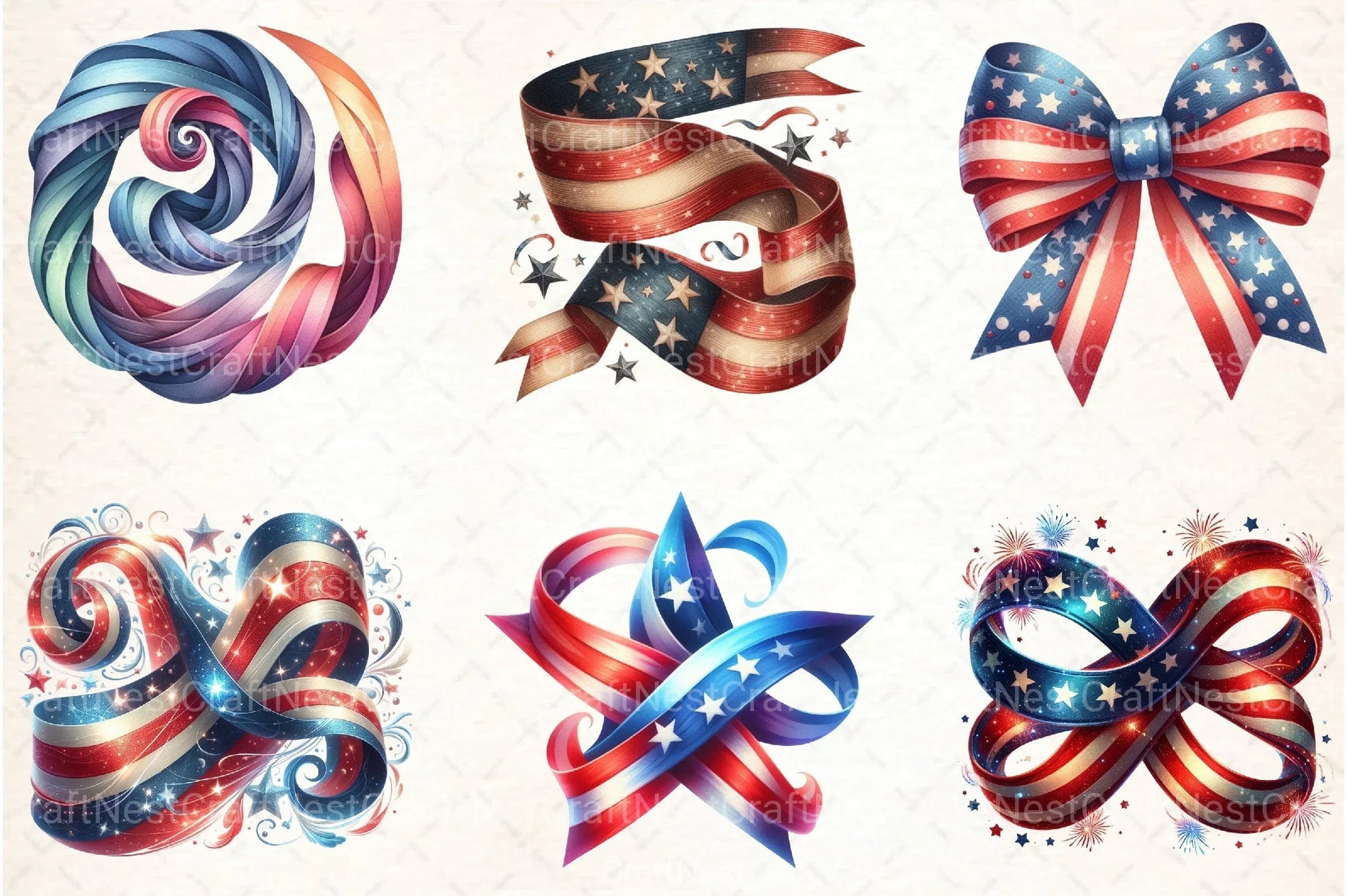 Patriotic 4th of July Clipart Bundle - CraftNest - Digital Crafting and Art