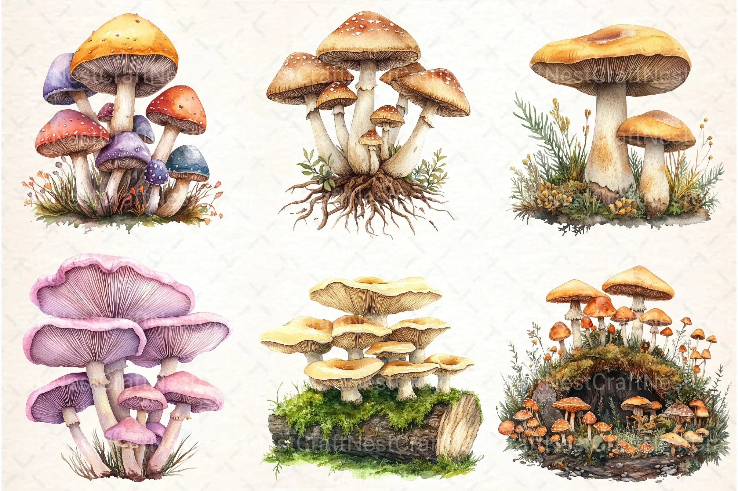 Mushroom Clipart Bundle 2 - CraftNest - Digital Crafting and Art