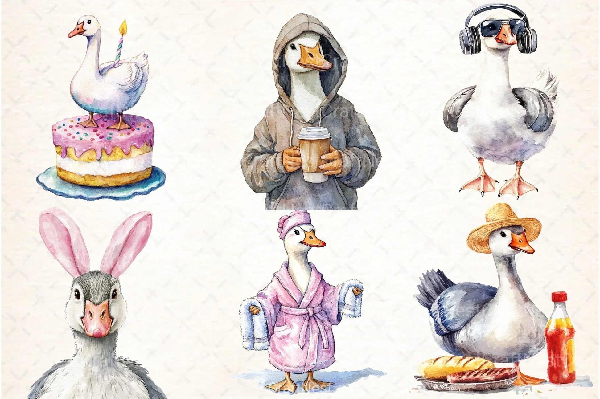 Funny Silly Goose Clipart Bundle 99 - CraftNest - Digital Crafting and Art