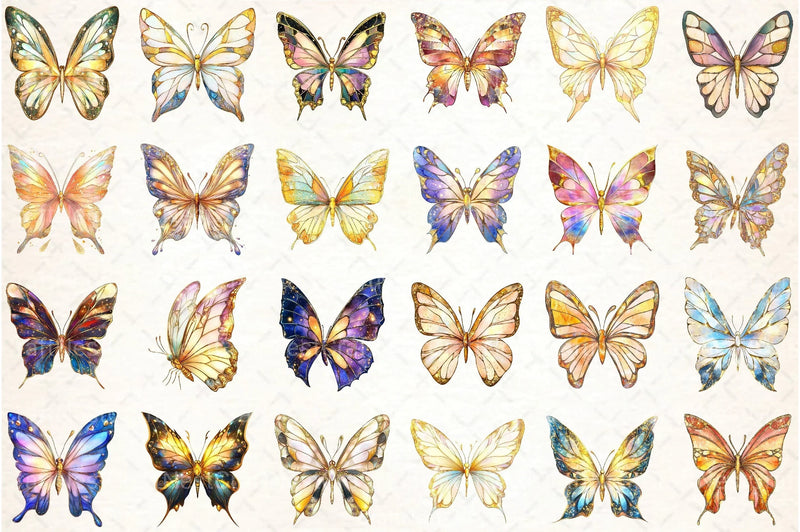Stained Glass Butterfly Clipart Bundle 1 - CraftNest - Digital Crafting and Art