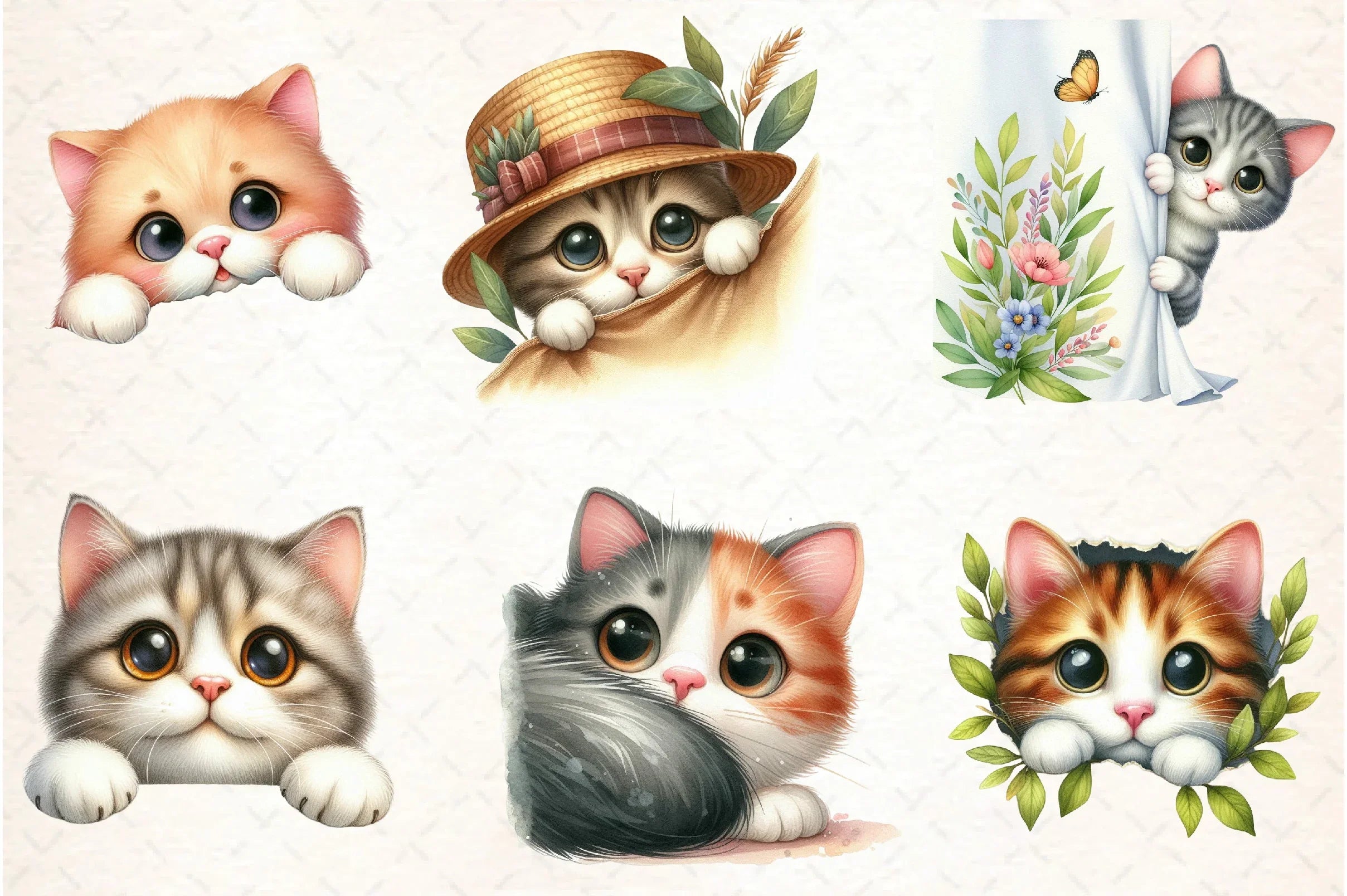 Peeking Cat Clipart Bundle - CraftNest - Digital Crafting and Art