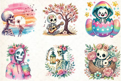 Spring Skeleton Clipart Bundle - CraftNest - Digital Crafting and Art
