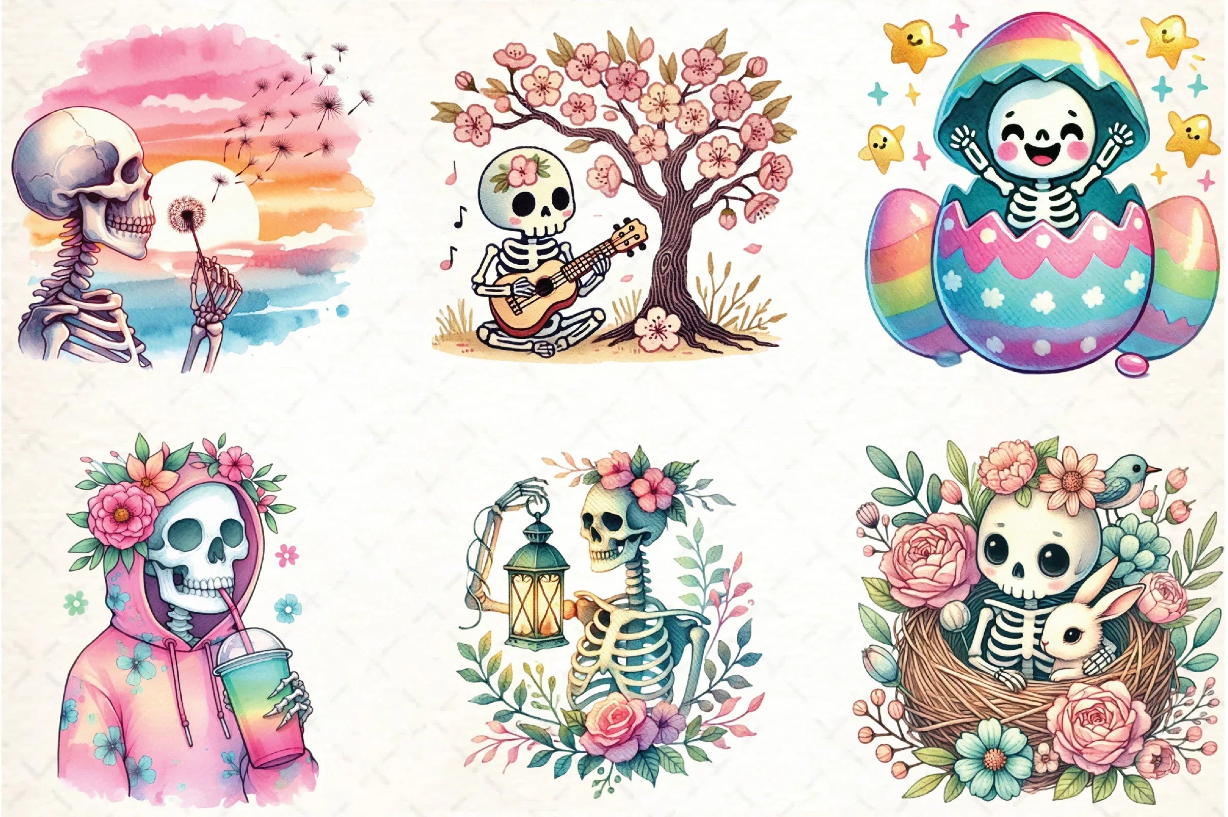 Spring Skeleton Clipart Bundle - CraftNest - Digital Crafting and Art