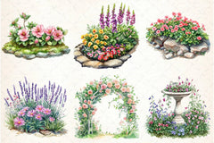 Garden Flower Bed Clipart Bundle - CraftNest - Digital Crafting and Art