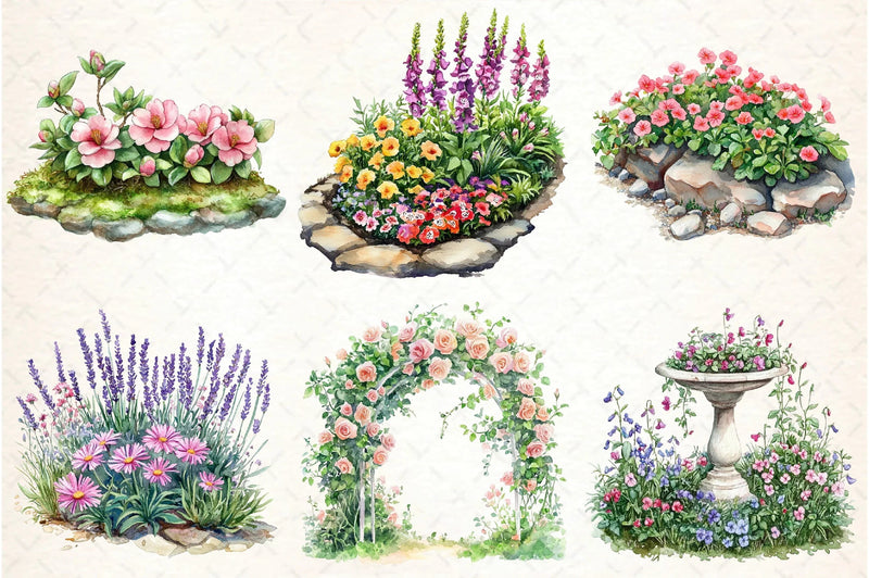 Garden Flower Bed Clipart Bundle - CraftNest - Digital Crafting and Art