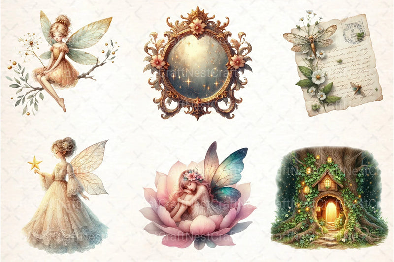 Fairy Forest Vintage Clipart Bundle - CraftNest - Digital Crafting and Art