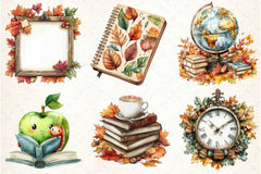 Autumn Back to School Clipart Bundle - CraftNest - Digital Crafting and Art