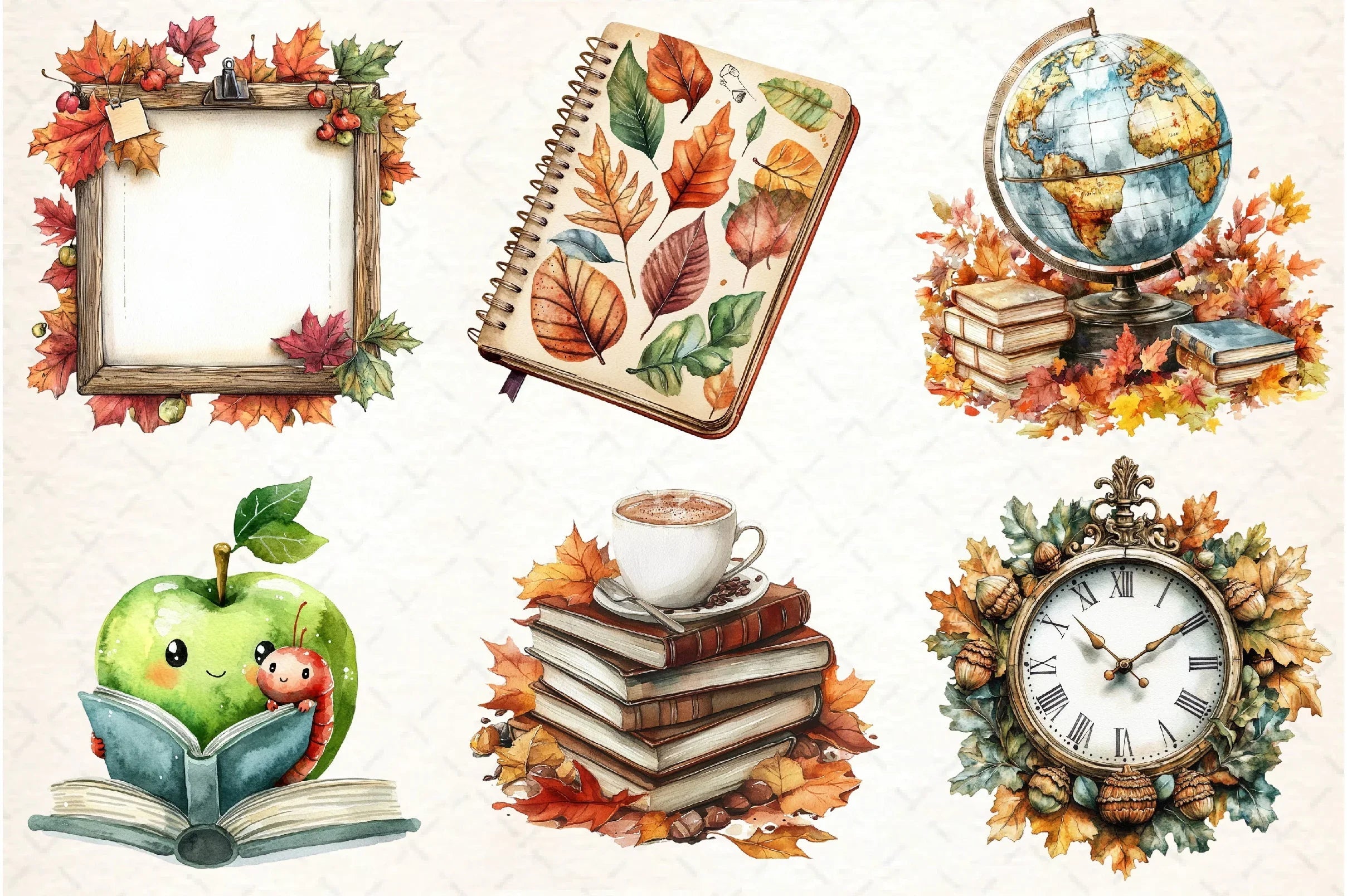 Autumn Back to School Clipart Bundle - CraftNest - Digital Crafting and Art