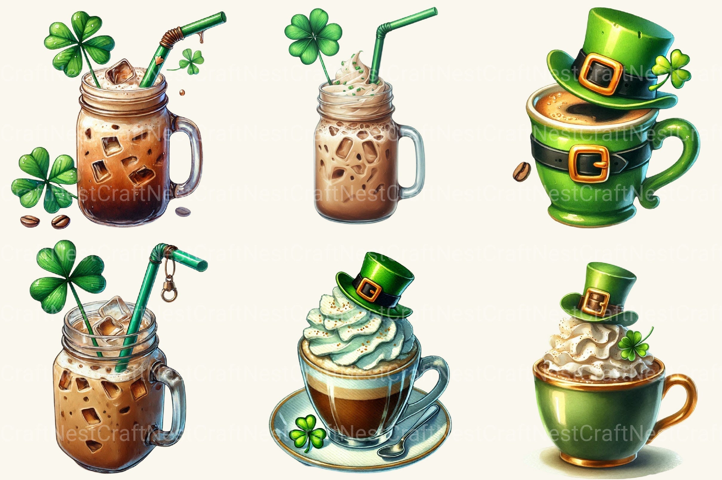 St Patrick's Day Drink Clipart Bundle
