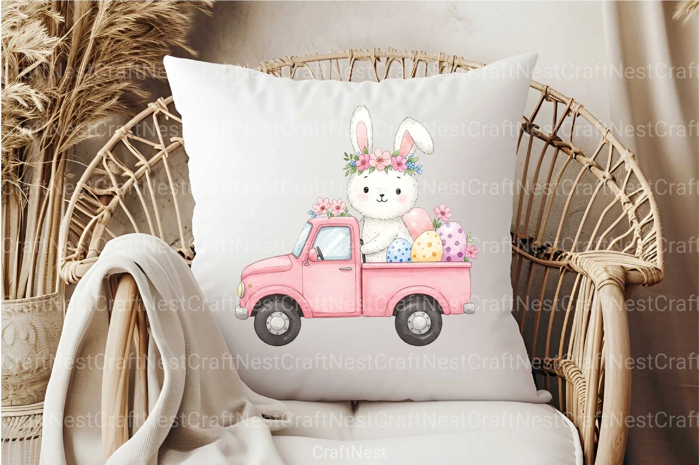 Cute Bunny Car Clipart Bundle - CraftNest - Digital Crafting and Art