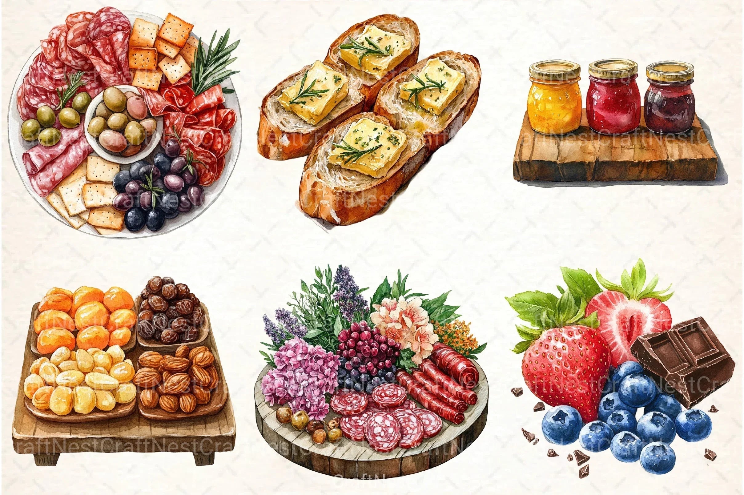 Charcuterie Clipart Bundle - CraftNest - Digital Crafting and Art