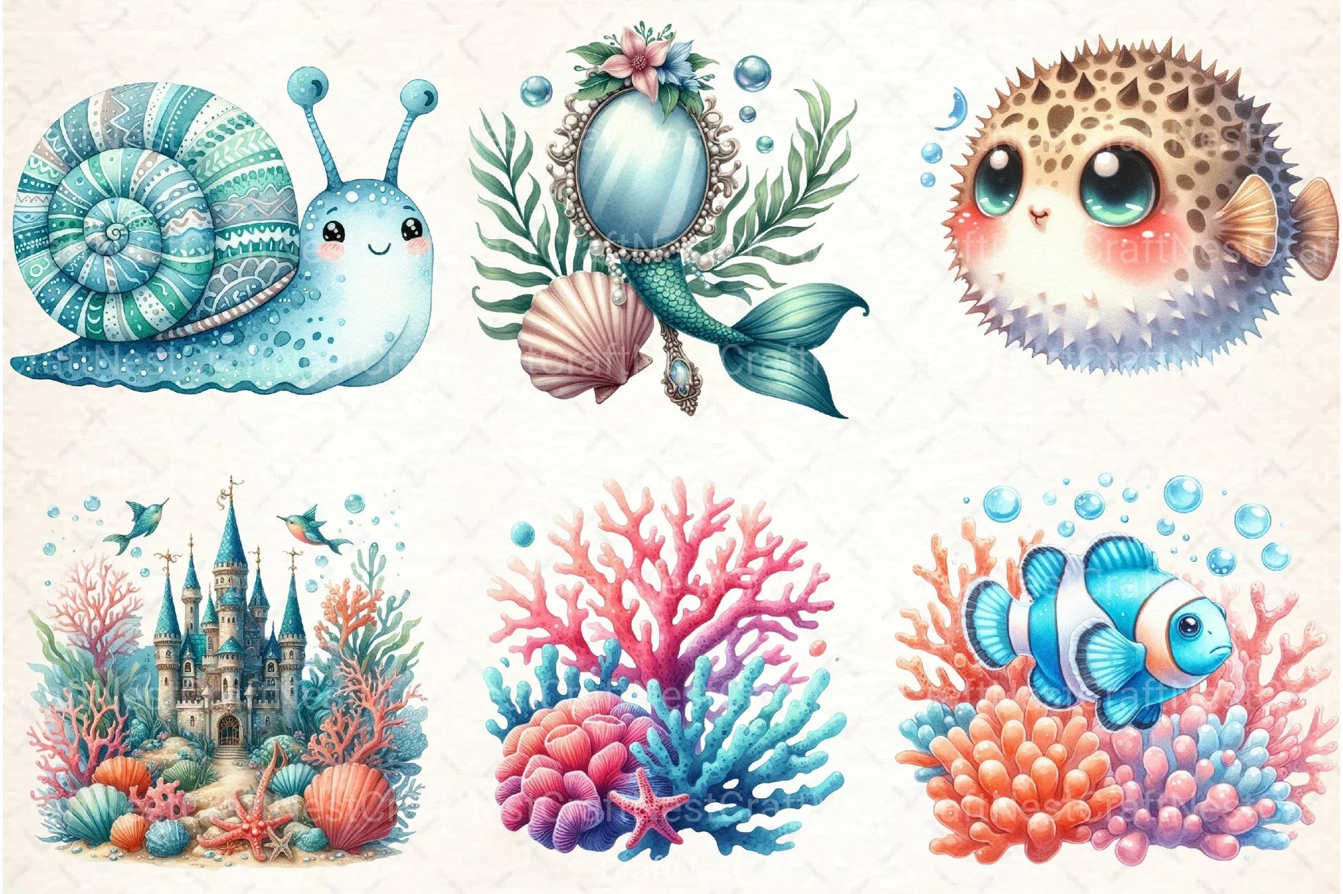 Under the Sea Clipart Bundle - CraftNest - Digital Crafting and Art