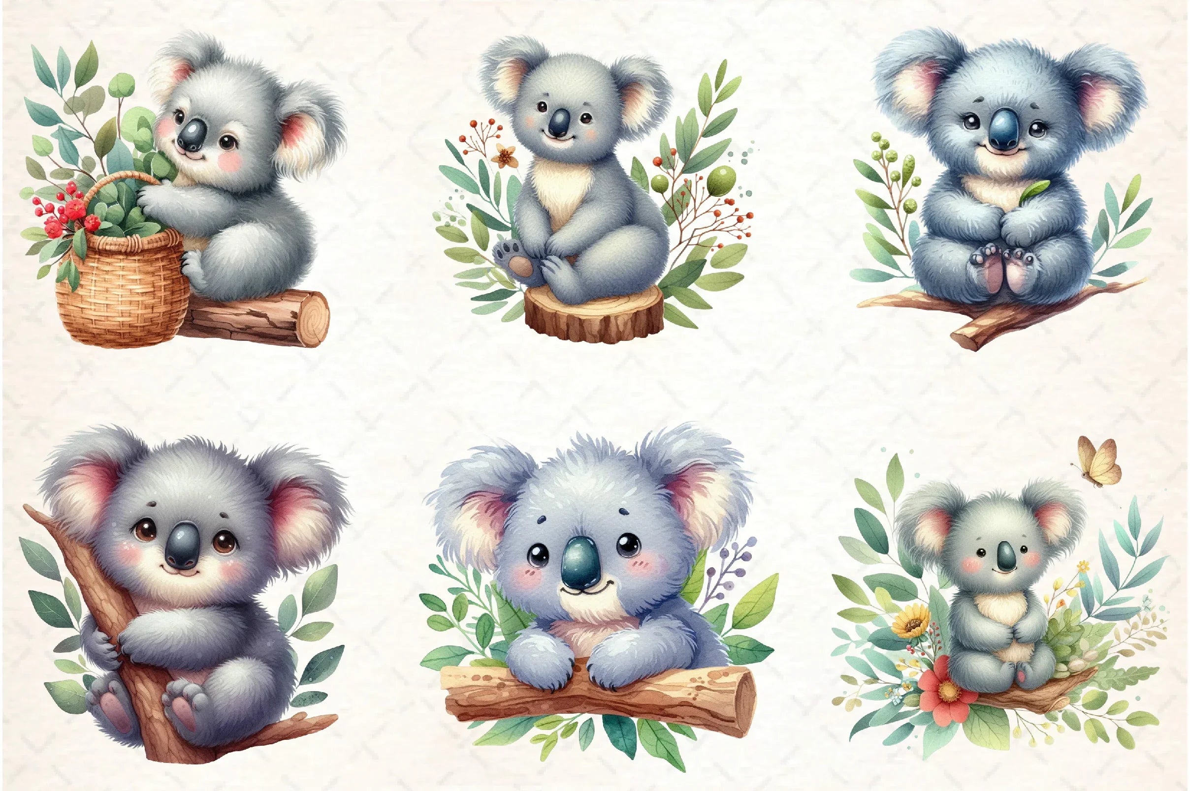 Cute Koala Clipart Bundle - CraftNest - Digital Crafting and Art