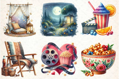 Summer Movie Night Clipart Bundle - CraftNest - Digital Crafting and Art
