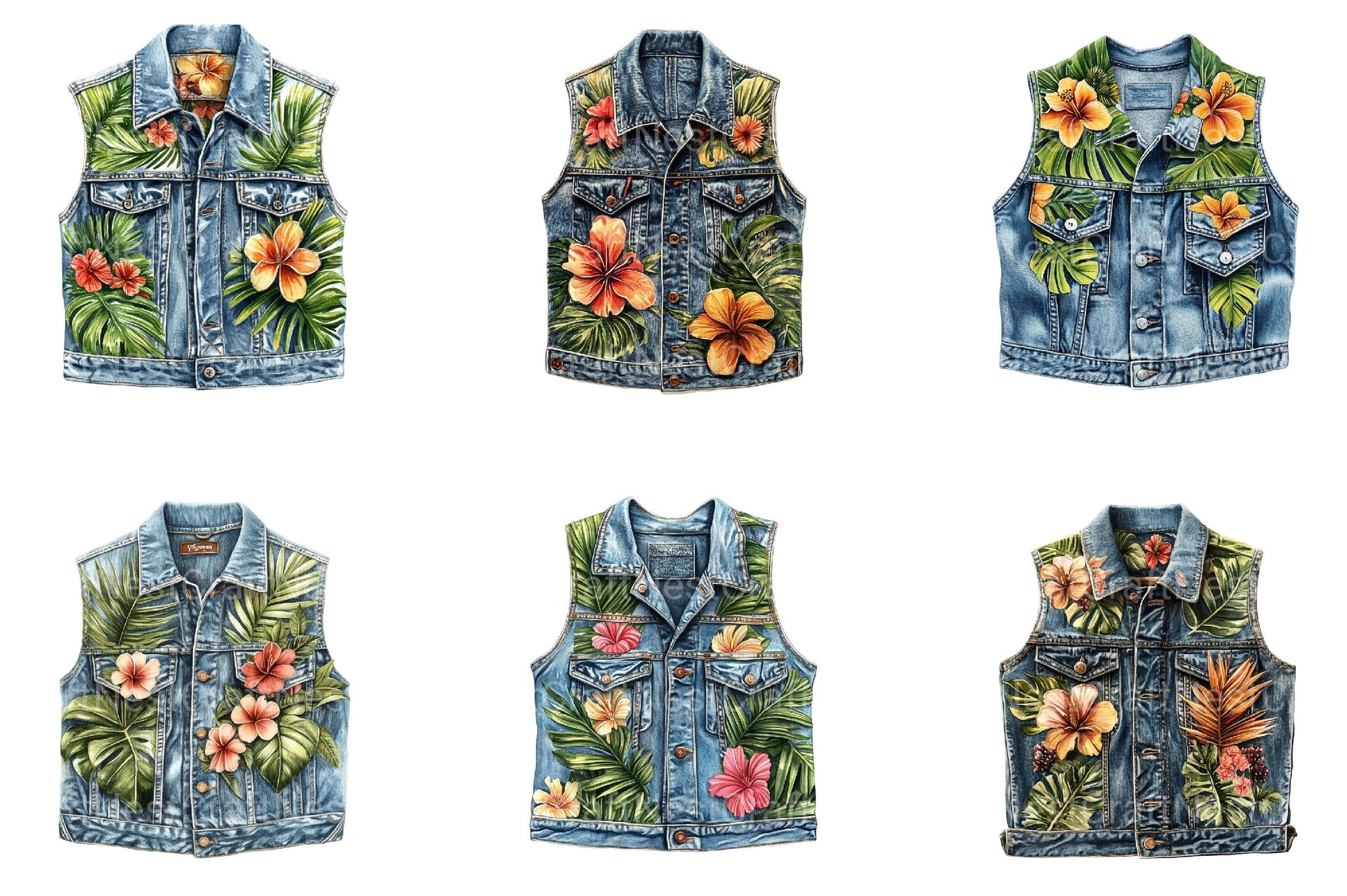 Summer Denim Vest Clipart Bundle - CraftNest - Digital Crafting and Art