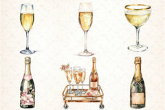 Vintage Champagne Clipart Bundle - CraftNest - Digital Crafting and Art
