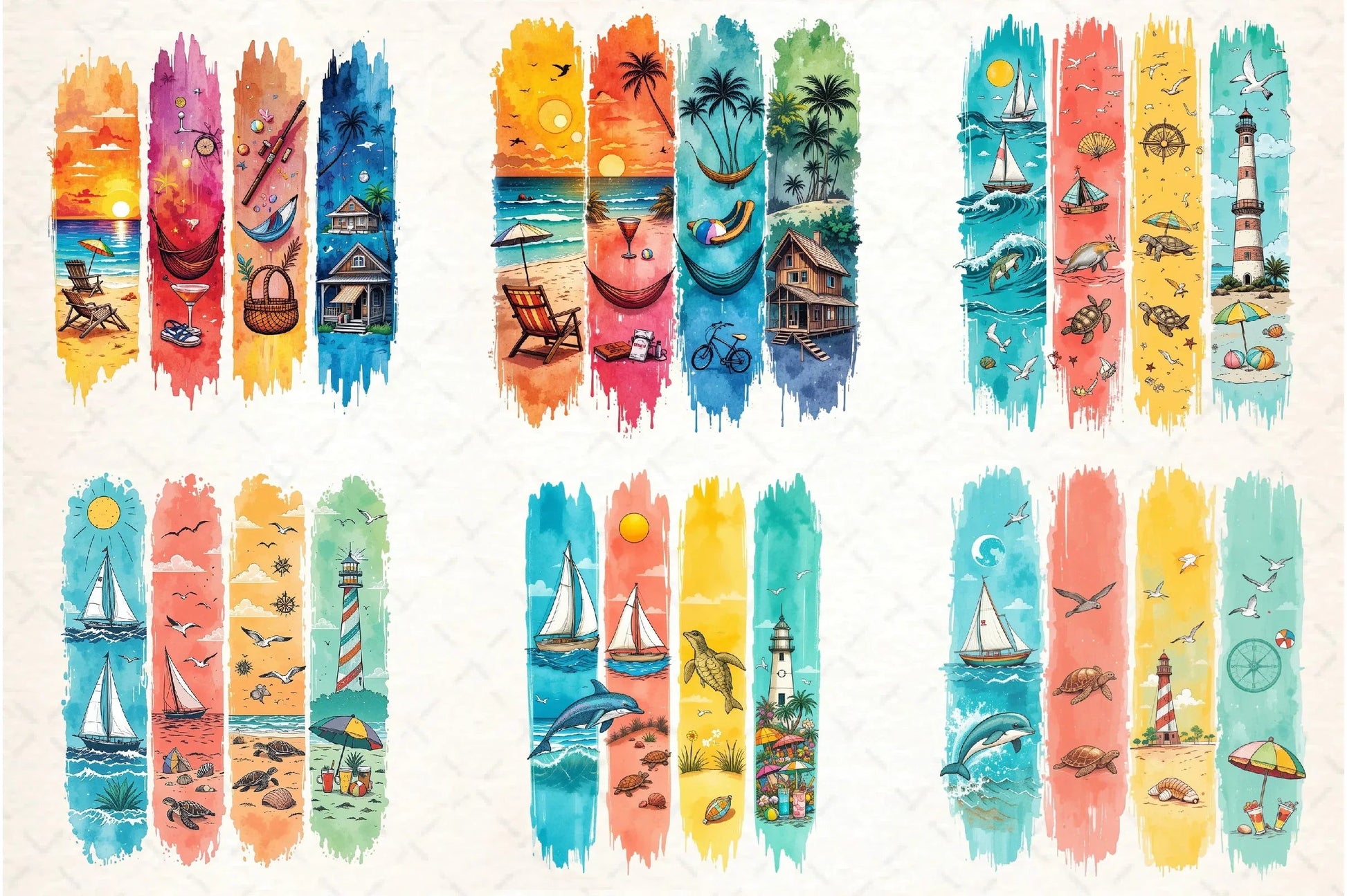 Summer Brushstroke Clipart Bundle - CraftNest - Digital Crafting and Art