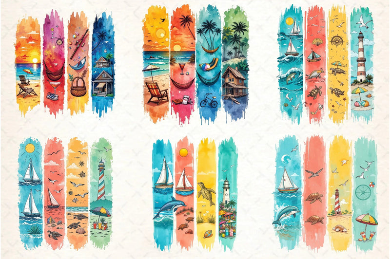 Summer Brushstroke Clipart Bundle - CraftNest - Digital Crafting and Art