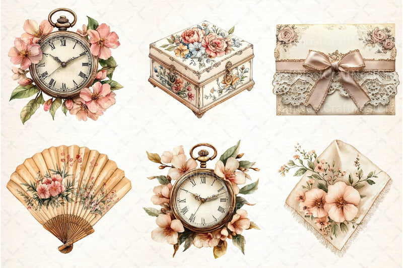 Vintage Beige Mother's Day Clipart Bundle - CraftNest - Digital Crafting and Art