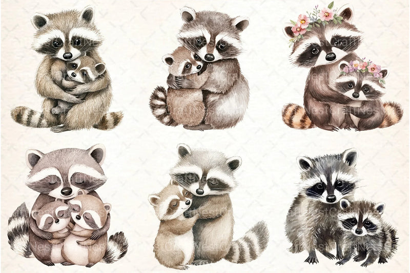 Raccoon & Kit Clipart Bundle 1 - CraftNest - Digital Crafting and Art