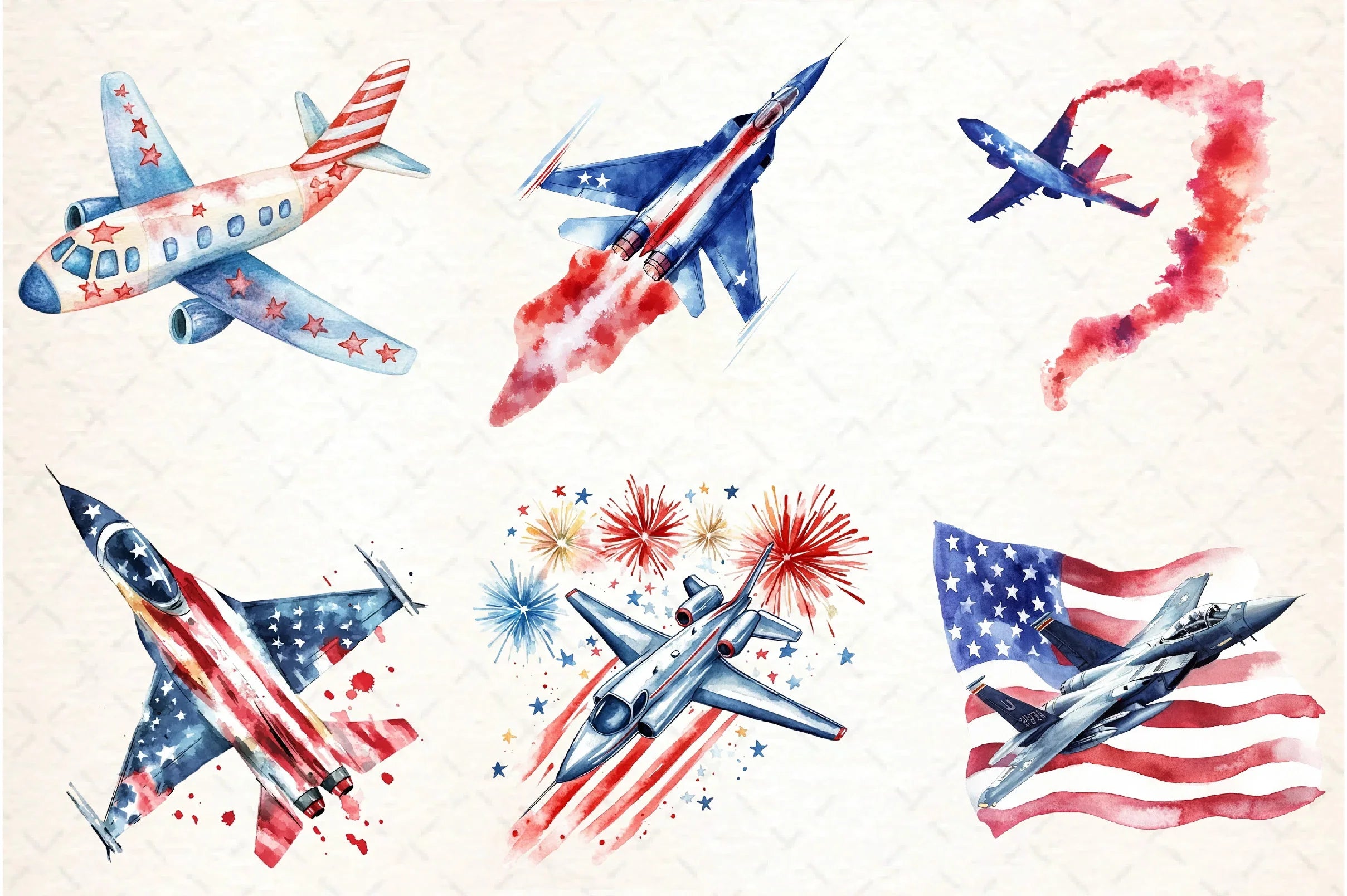 Jet Planes 4th of July Clipart Bundle - CraftNest - Digital Crafting and Art