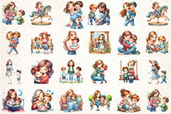 Customizable Mom and Sons Clipart Bundle - CraftNest - Digital Crafting and Art