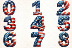 4th July Alphabet & Number Font Clipart Bundle - CraftNest - Digital Crafting and Art