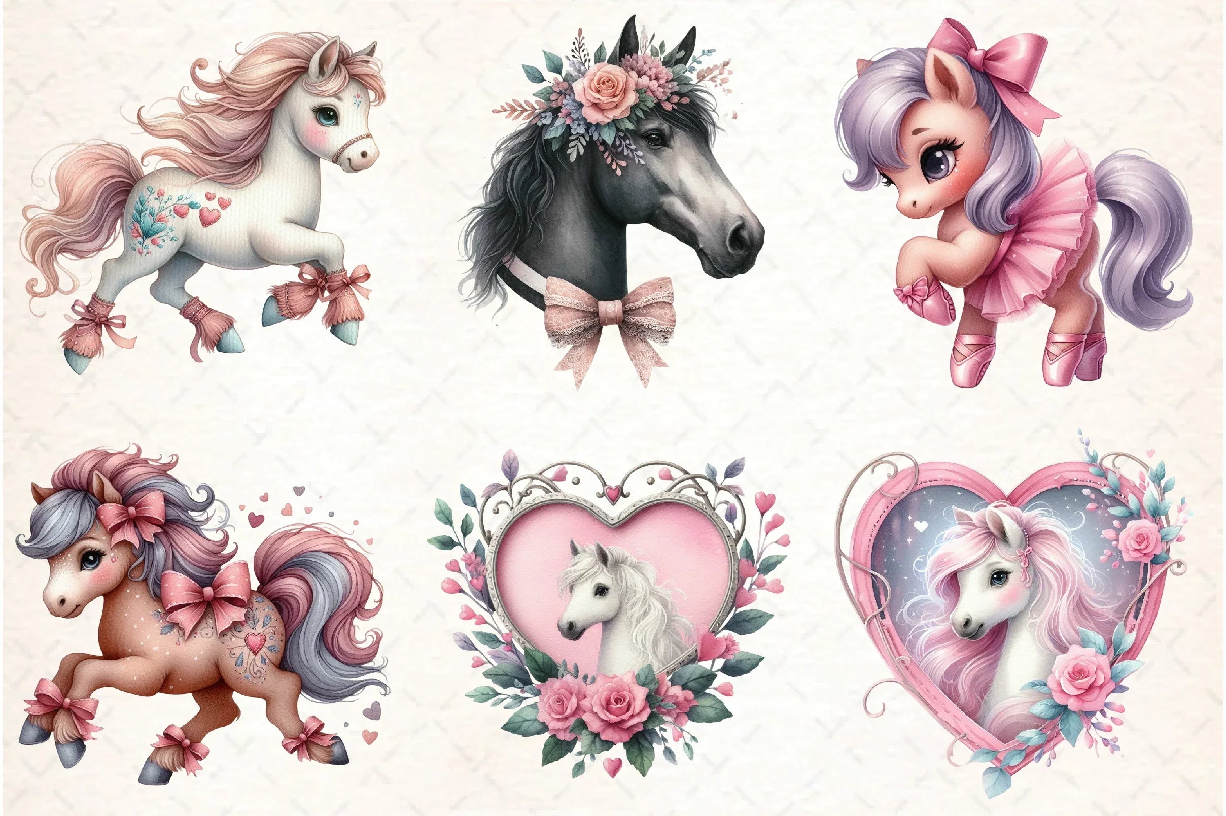 Coquette Horse Clipart Bundle - CraftNest - Digital Crafting and Art
