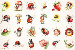 Quirky Funny Ladybug Clipart Bundle 2 - CraftNest - Digital Crafting and Art