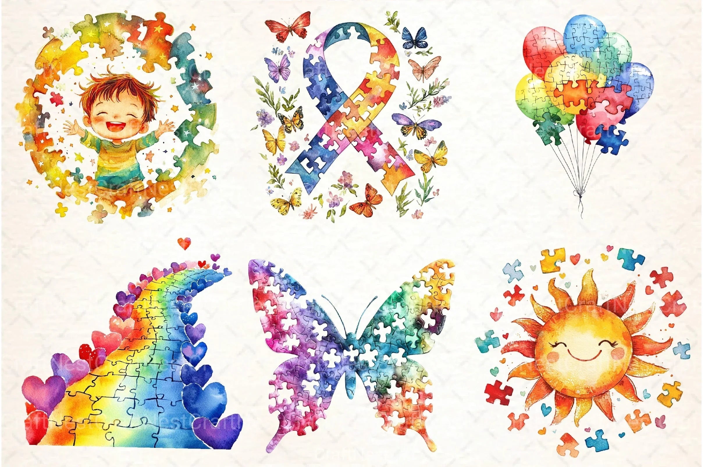 Autism Awareness Clipart Bundle 2 - CraftNest - Digital Crafting and Art