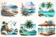 Summer Beach Views Clipart Bundle - CraftNest - Digital Crafting and Art