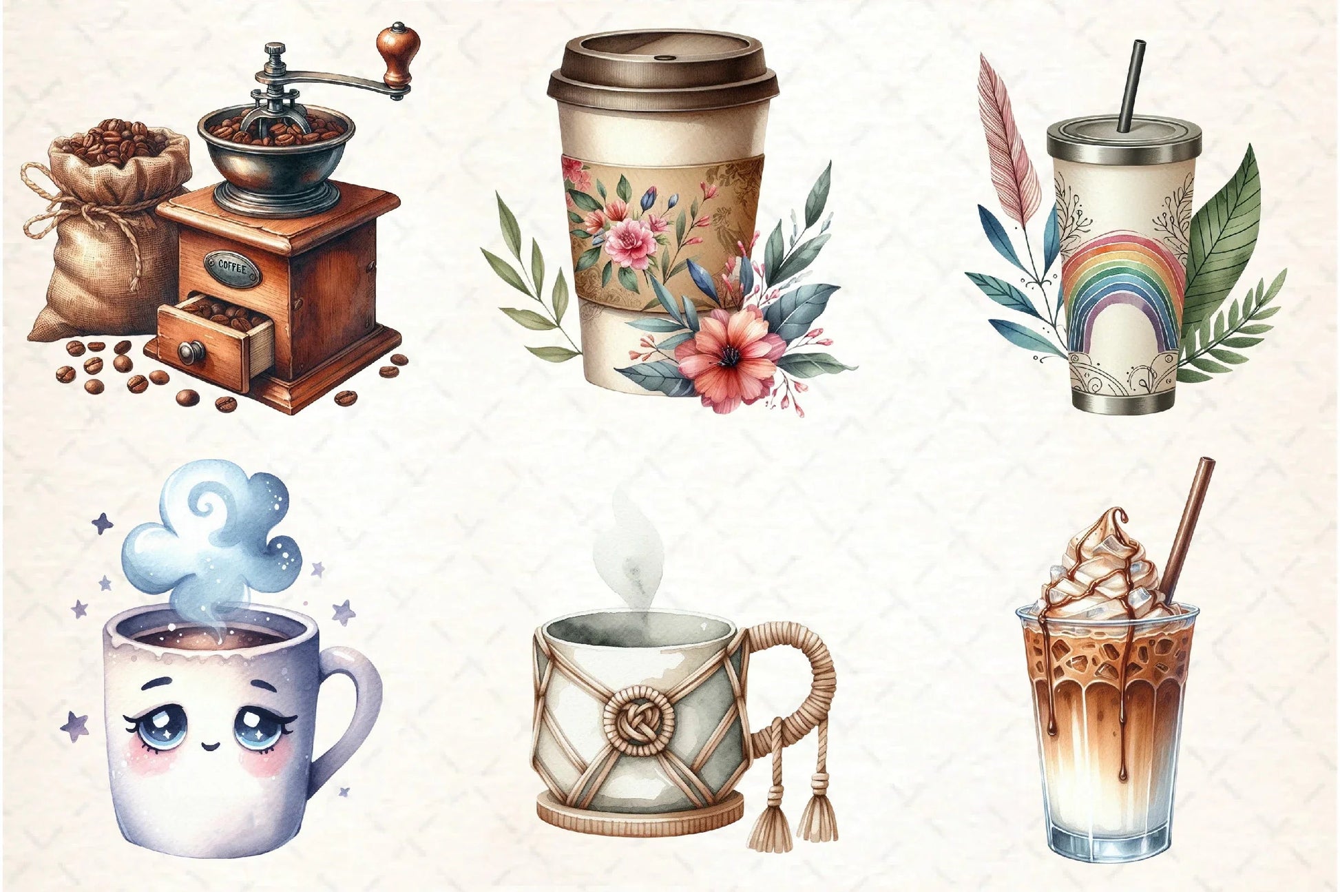 Coffee Lover Boho Clipart Bundle - CraftNest - Digital Crafting and Art