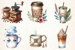 Coffee Lover Boho Clipart Bundle - CraftNest - Digital Crafting and Art