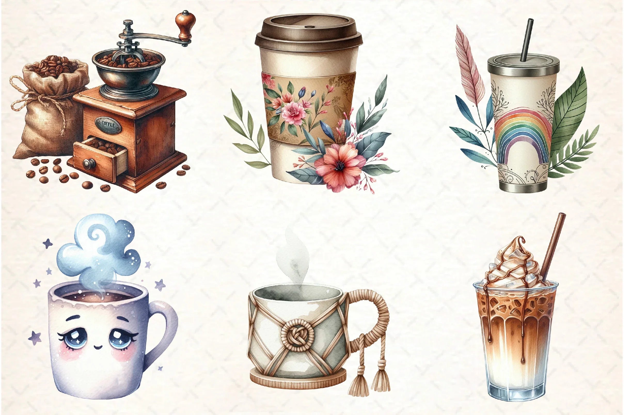 Coffee Lover Boho Clipart Bundle - CraftNest - Digital Crafting and Art