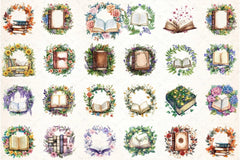 Vibrant Flower Wreath Clipart Bundle for Book Design - CraftNest - Digital Crafting and Art